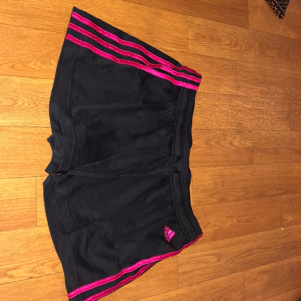 Pink and Black Adidas Shorts